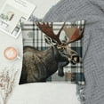 thumbnail image 2 of PRATYUS  Lodge Cabin Throw Pillow Covers Retro Blue Grid Rustic Farmhouse Pillow Cases for Kids Teens Adults Wild Bear Deer Animals Jungle Trees Cushion Covers for Office Couch  White, 2 of 5