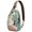 Multicolor, variant on Cartoon Bear Sling Backpack, Cute Polar Bear Print Crossbody Bag, Winter Forest Wild Hunting Artistic Pattern for Travel and Daily Use