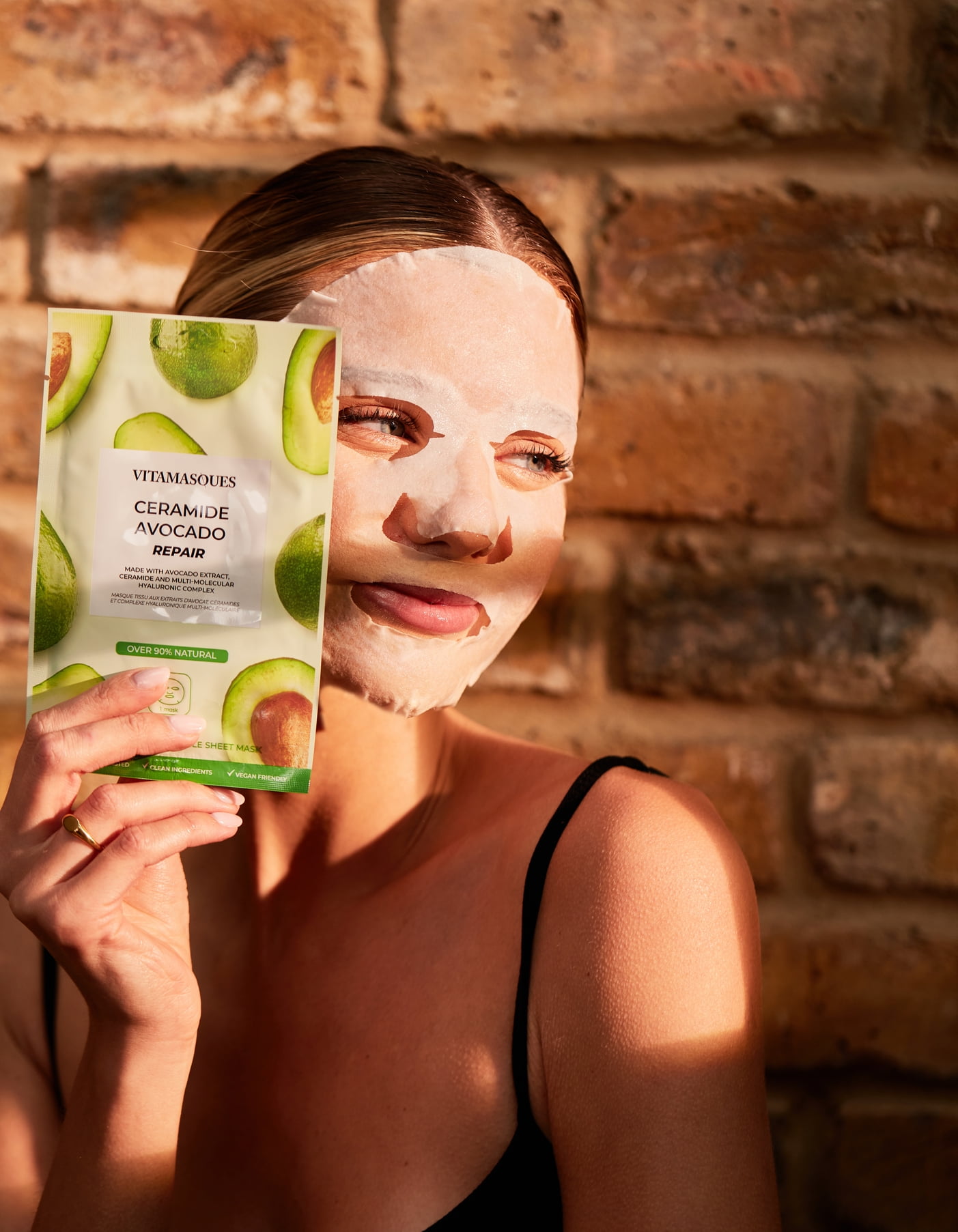 Vitamasques Ceramide Avocado Repair Sheet Mask, For All Skin Types, One Sheet Mask