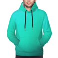 thumbnail image 4 of KLL Turquoise Light Blue Print Mens Hoodie Long Sleeve Casual Pullover Hooded Sweatshirt Fashion Drawstring Hoodies with Pocket-4X-Large, 4 of 6