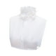 thumbnail image 2 of Blusa elegante con cuello alto, volantes desmontables y media camisa. Blanco, 2 of 8