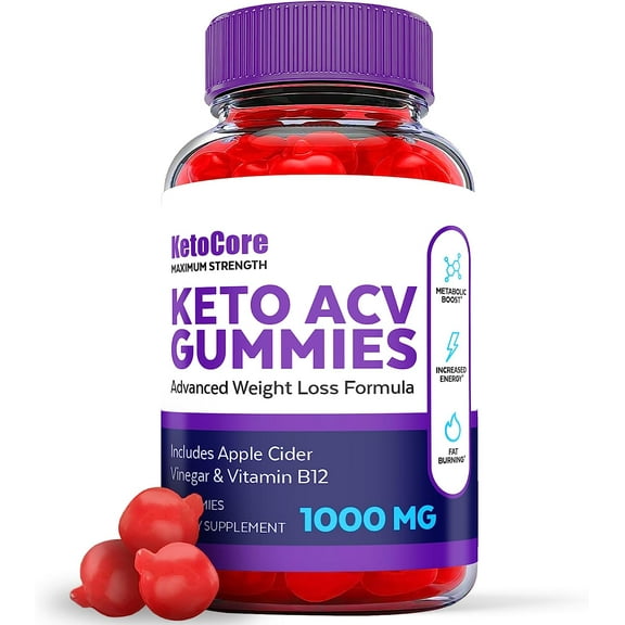 (1 Pack) Keto Core Keto ACV Gummies - Supplement for Weight Loss - Energy & Focus Boosting Dietary Supplements for Weight Management & Metabolism - Fat Burn - 60 Gummies