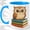 Blue, variant on Reading Owl Accent Mug, 11oz Ceramic Coffee Cup for Book Lovers