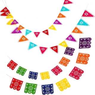 BigButer Mexican Fiesta Decor 8 Pack Hanging Paper Fans Birthday Party Supplies Leaf Clover Flower Day of The Dead Decorations Wall or
