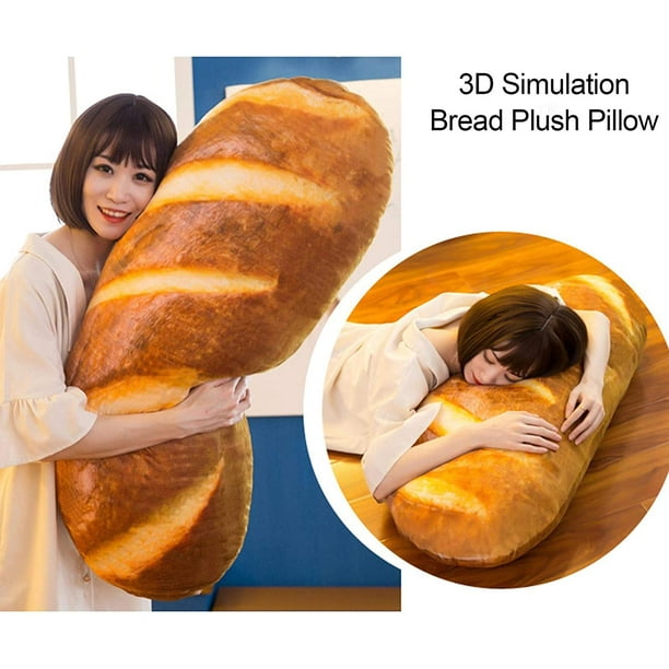 Bread Pillow Funny Pillows Giant Bread Pillow Bread Body Pillow 3D  Simulation Bread Shape Pillow Loaf of Bread Pillow Butter Toast Bread Food  Cushion