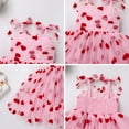 thumbnail image 6 of IBTOM CASTLE Toddler Baby Girls Boho Rainbow Tutu Floral Sequin Sleeveless Backless Ruffle Tulle Dress Princess Birthday Party Sundress 5-6 Years Pink Heart, 6 of 8