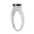 thumbnail image 2 of 10k White Gold Square Sapphire and Diamond Accent Ring, 2 of 5