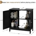 thumbnail image 3 of Iwell Pedestal Sink Storage Cabinet with 2 Doors and Shelf, Under Sink Cabinet, Bathroom Sink Cabinet with U-Shape, Black, 3 of 16