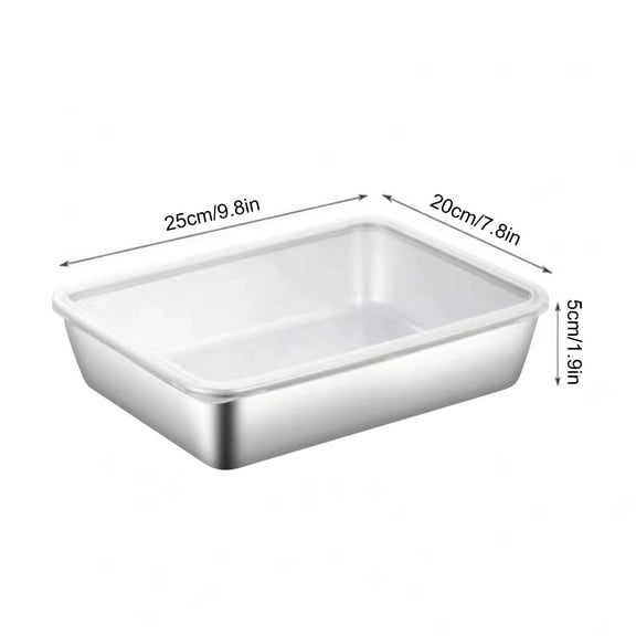 Bdday Toddler Bento Lunch Box Stainless Steel Fresh-Keeping Box Sealed with Lid Lunch Box Household Refrigerator Refrigerated Food Storage Box Meal Prep Containers