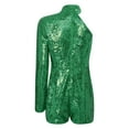 thumbnail image 4 of inhzoy Womens Sparkly Sequins Romper Jumpsuit Single Shoulder Bodysuit Party Clubwear Dressy Outfit Green XXL, 4 of 7