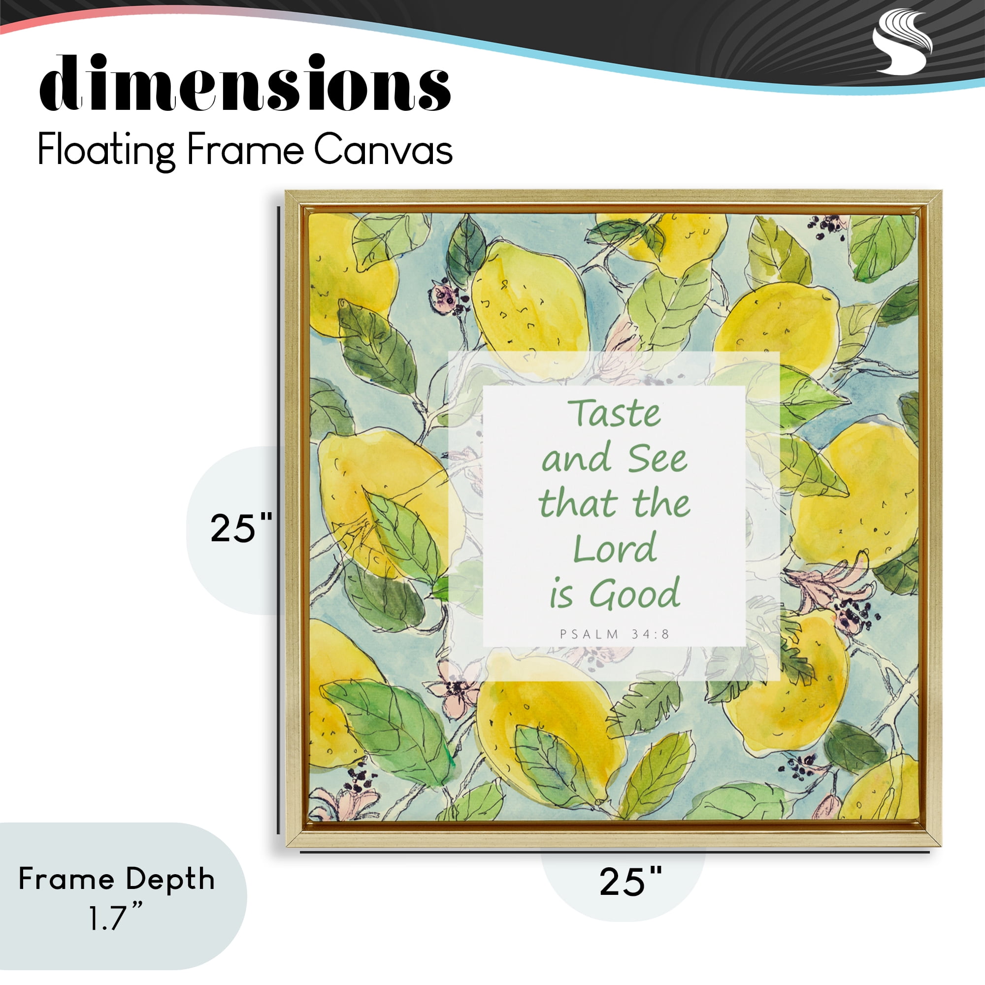 Stupell Industries Taste & See Lord Is Good Gold Framed Floater Canvas Wall Art, design by Lanie Loreth