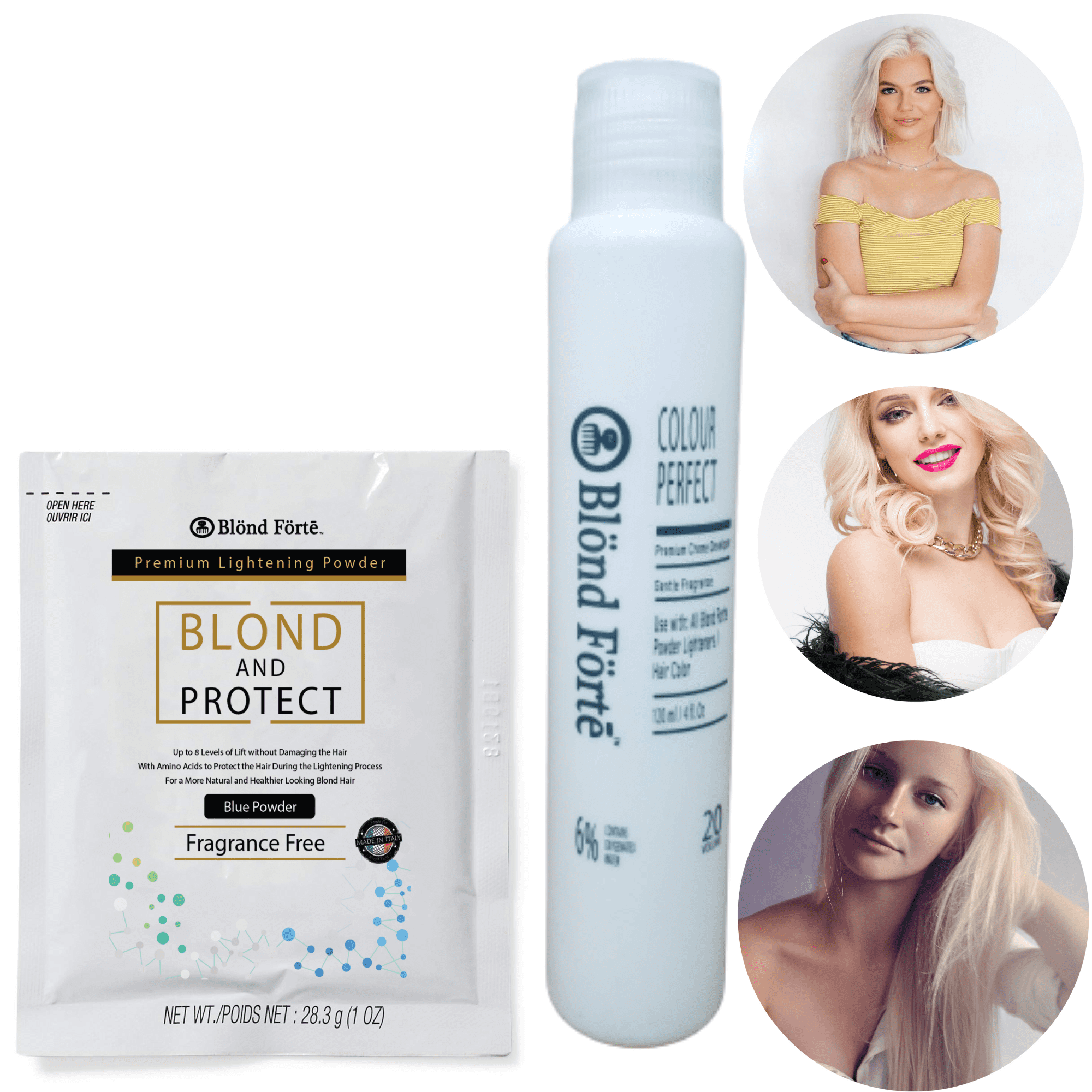 Blond Forte Blond N Protect 1 Oz30 Gram Premium Hair Lightener 8 Levels Of Lift 120 Ml 