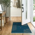 thumbnail image 2 of ODIKA 2'x3' Teal Oasis Geometric Contemporary Washable Accent Rug Modern Abstract Striped Diagonal Grid Motif Decorative Floor Covering for Bedroom, Nursery, RV, Pet Friendly, Bedside Mat, 2 of 7