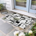 thumbnail image 2 of Sage Green Geometric Doormat Outdoor Entrance 16"x24", Simple Black Gray Abstract Striped Absorb Moisture Dirt Door Mats, Non-Slip Rubber Backing Floor Mats Indoor, Low-Profile Front Door Rugs, 2 of 9