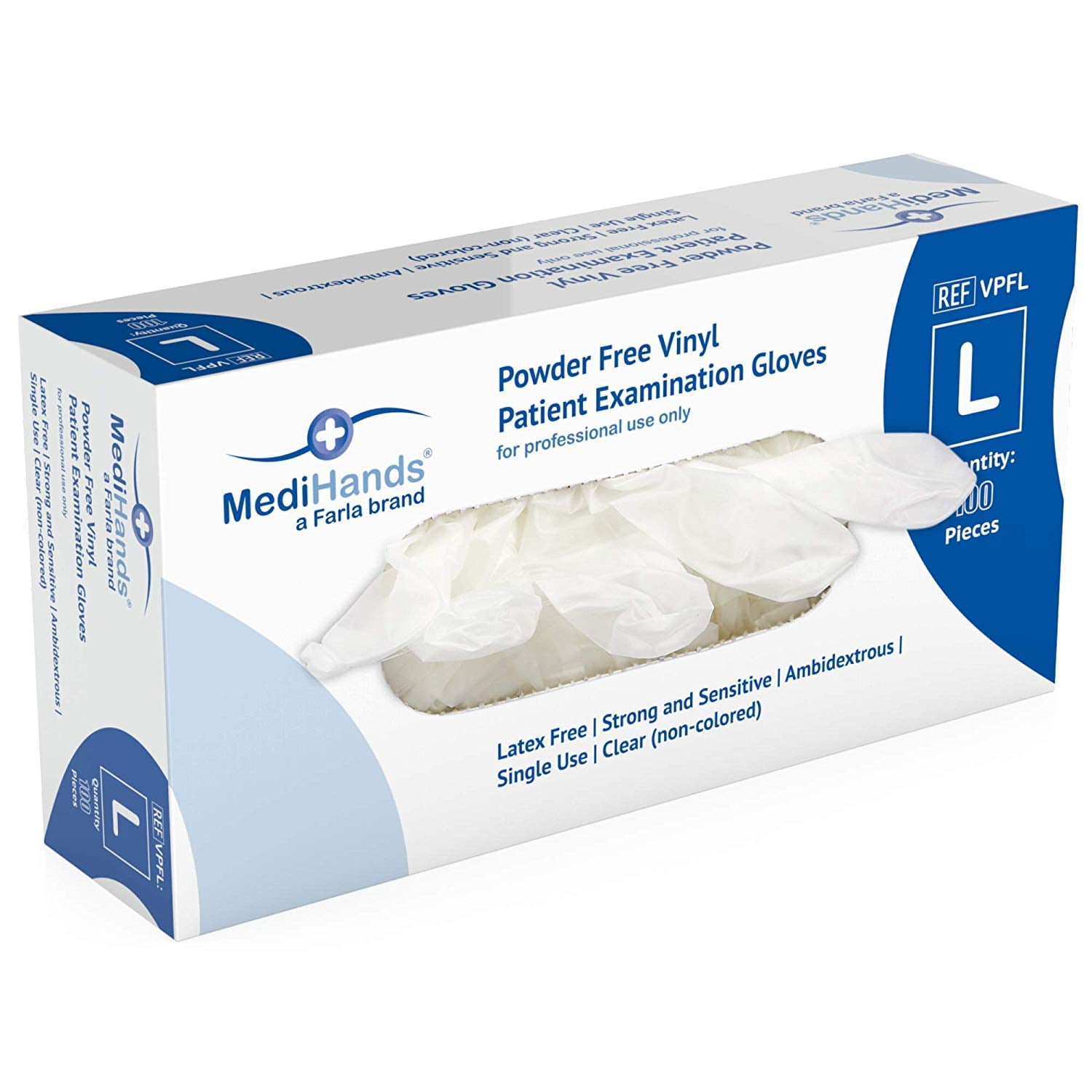Heavy Duty Disposable Vinyl Gloves, 100 Count, Large Powder Free