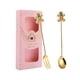 thumbnail image 4 of Cucharas de postre de acero inoxidable, tenedores, cucharas de té multiusos, cubiertos pan de jengibre rosa, 4 of 9