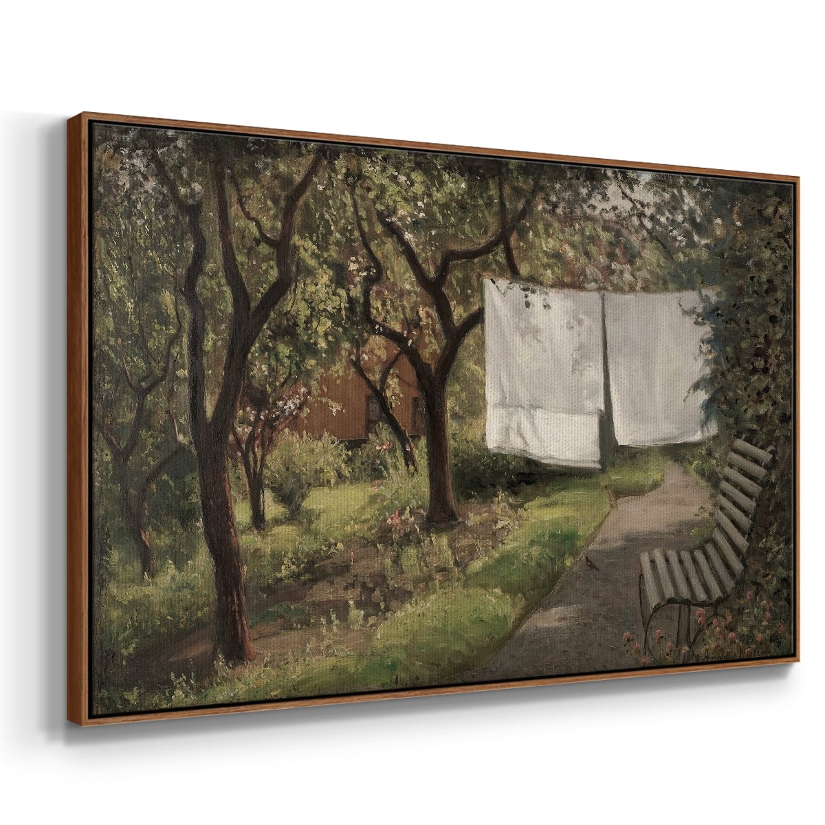 Vintage Landscape-CCCLXI By Wexford Home Framed in Walnut Wood Gallery Wrapped Canvas 17 in. x 25 in.