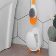 thumbnail image 2 of Nuevo juego de escobillas de silicona para inodoro, lindo pato de buceo, suelo, montado en la pared, mango largo, baño, limpieza profunda, accesorios TPR JFHHH pequeña, 2 of 3
