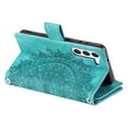 thumbnail image 5 of Dteck for Samsung Galaxy S23 Case with Zipper Wallet Detachable Crossbody Shoulder Strap, Embossed Mandala Floral Leather Folio Flip Wristlet Shockproof Protective ID Credit Card Holder Cover, Green, 5 of 9