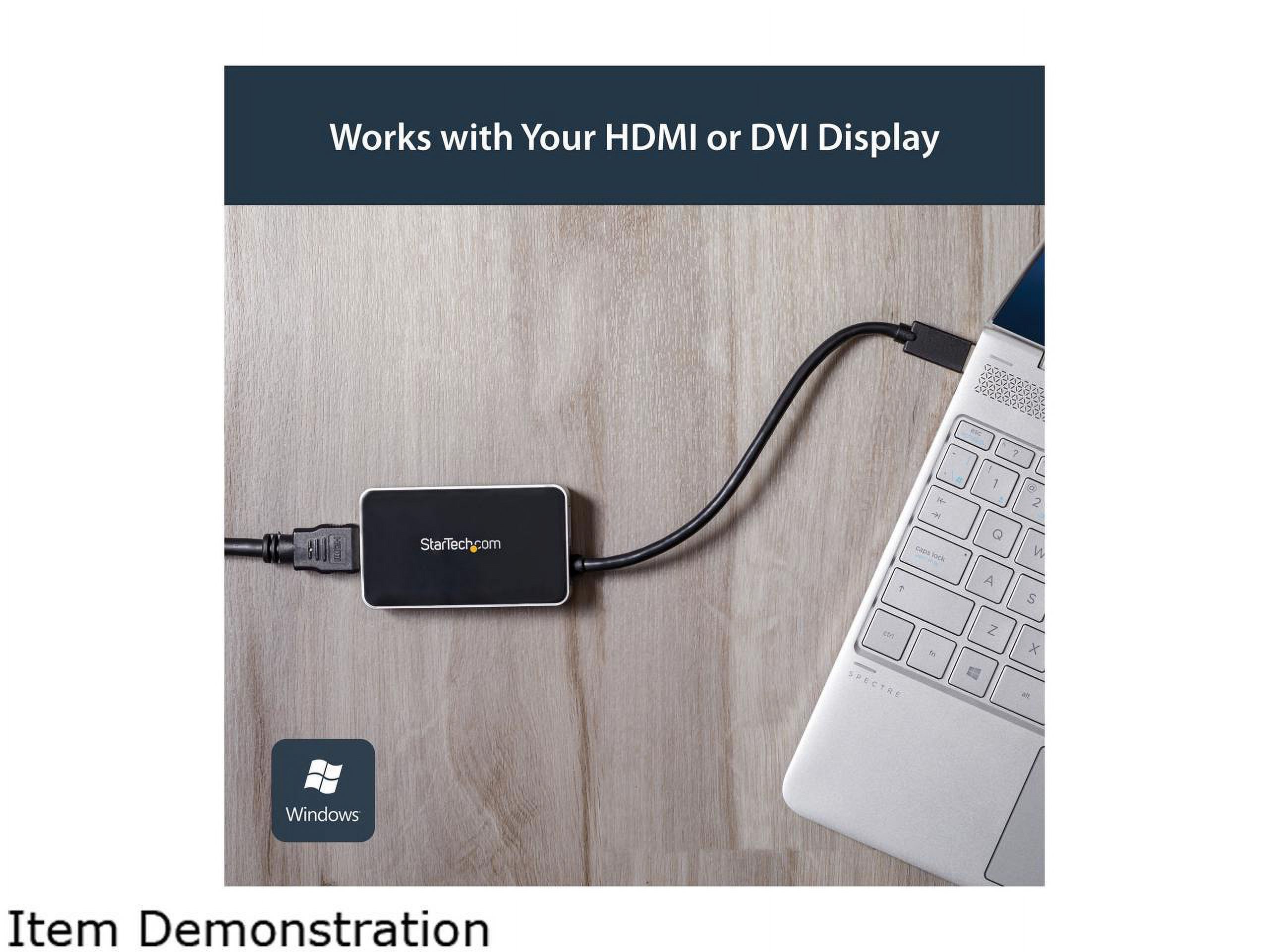 StarTech.com USB32HDEH USB 3.0 to HDMI External Video Card Adapter - 1 Port USB Hub - 1080p - External Graphics Card for Laptops - USB Video Card - image 5 of 6