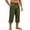 Army Green, variant on Men's Sports Casual Cropped Straight Leg Capri Pants White S