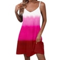 thumbnail image 2 of summer dresses for women 2024 Casual Sundress Summer Camisole Boho Beach Dress V Neck Tank Dresses Beach Dress wedding guest dresses for women Pink Polyester 3X, 2 of 6