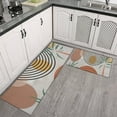 thumbnail image 2 of Orange Boho Geometric and Plant Pattern (2) Kitchen Rugs Sets Of 2,Anti Fatigue Kitchen Mat Rugs Non Slip Washable,Decorative Kitchen Floor Mats for Kitchen,Sink,Laundry,17"x30"+17"x47", 2 of 7