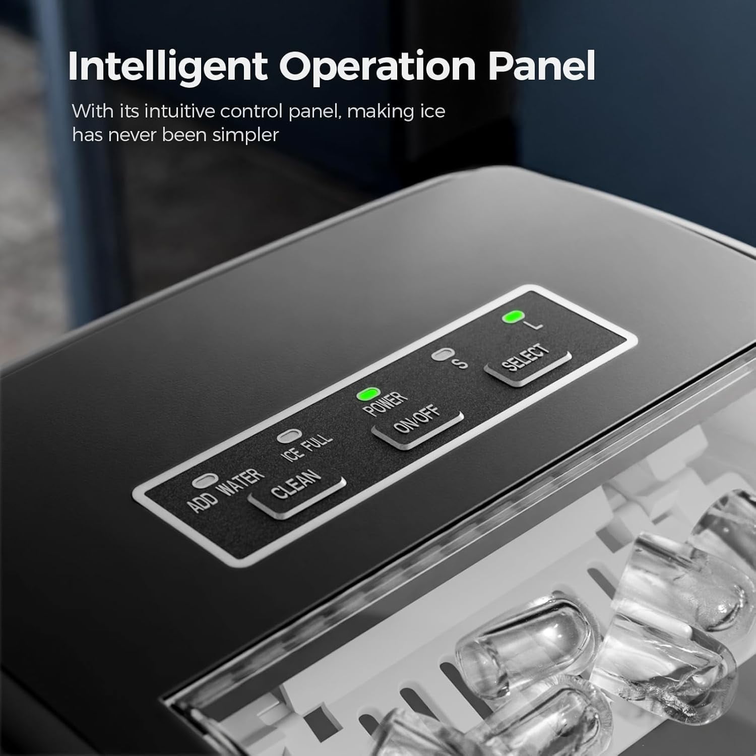 Ice Makers Countertop,26Lbs/24H,9 Cubes in 6 Mins,Portable Ice Maker Machine with Self-Cleaning,2 Sizes of Bullet Ice,Perfect for Home Kitchen