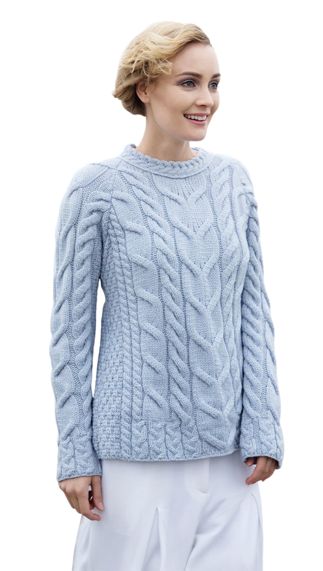 Aran Woollen Mills - Aran Woollen Mills Ladies Irish Multi Cabled ...