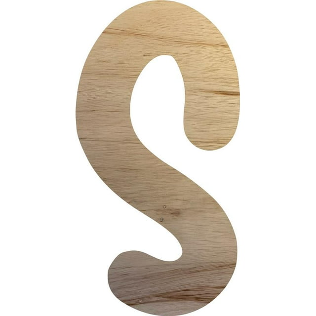 Wooden Letter S, Blank Craft Paintable 6'' Wall Hanging Wood Alphabet Letter, Shadow Beamer