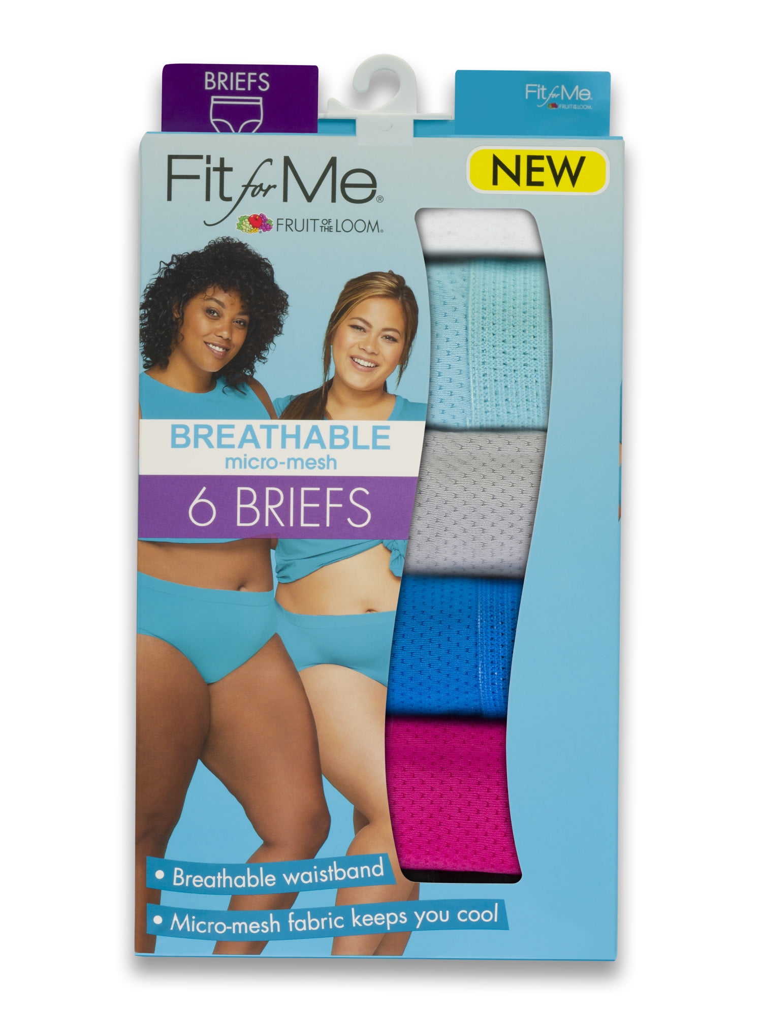 Fit For Me By Fruit Of The Loom Women's Plus Size 6pk Breathable Cooling  Striped Briefs - Colors May Vary 13 : Target