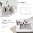 thumbnail image 5 of Stylish Undermount 32" Single Bowl Stainless Steel Kitchen Sink with 2 accs S-323XG, 5 of 11