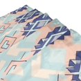 thumbnail image 3 of Bath Curtain & Non-Slip Bath Mat Set 12-Grommet Shower Curtain Memory Foam Bath Rug Blue and Teal Geometric, 3 of 8