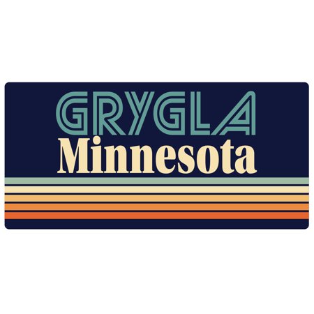 Grygla Minnesota 5 x 2.5-Inch Vinyl Decal Sticker Retro Design