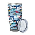 thumbnail image 2 of KLL Fish And Shark Print 40oz Stainless Steel Insulated Car Cup with Spillproof Lid - Keep Your Drink Hot or Cold on the Go-Without Straw, 2 of 8