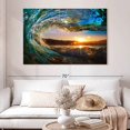 thumbnail image 2 of Elephant Stock Ocean Wave Wall Art - Horizontal Canvas Wall Art - Living Room Wall Decor - Beach Canvas - Teal And Blue Decor - 51" x 34", 2 of 4