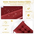 thumbnail image 3 of Millsilo Outdoor Rocking Chair Cushion Set 38" x 17" x 3", Waterproof Patio Chair Cushions with Non-Slip Bottom & 6 Ties, Tufted High Back Seat & Back Cushions, Red, 3 of 7