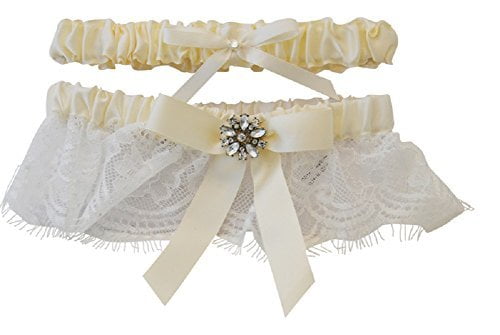Delicate Useful Lace Bridal Garter Blue Satin Bow Rhinestone Wedding Decor 