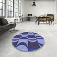 thumbnail image 3 of Ahgly Company Indoor Round Patterned Blue Whale Blue Area Rugs, 4' Round, 3 of 6