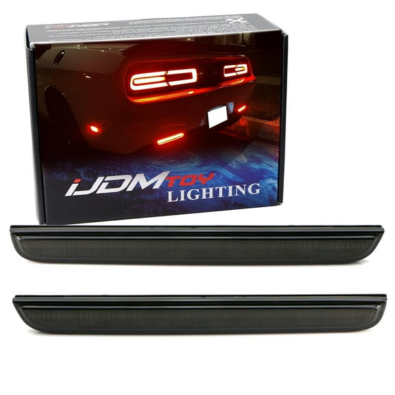Smoked Lens 40-SMD Full LED Rear Bumper Reflector Light Kit For 2015-up Dodge Challenger, Function as Tail or Rear Fog Lights