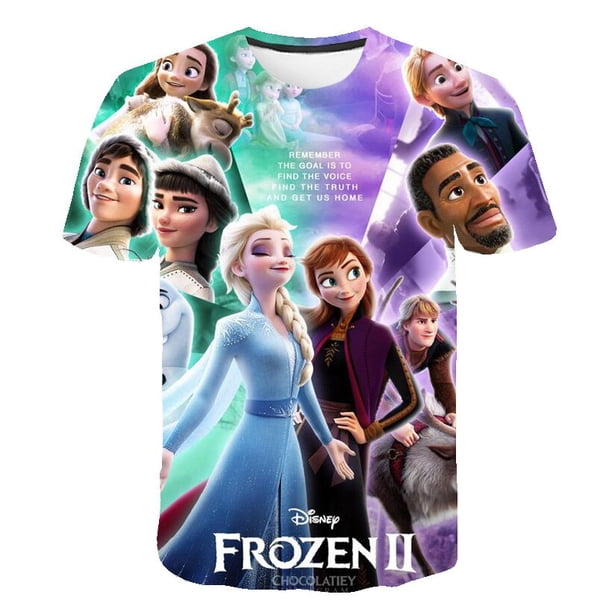 2-14Ys chico chica camisetas Frozen Anna Elsa camisetas bebé niñas ropa Disney camiseta niños verano manga corta cumpleaños Gifts10T Gao Jinjia LED