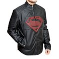 thumbnail image 6 of Mens Lambskin Motorcycle Black Leather Jacket - Super S Logo Genuine Leather Jacket - Justice Maroon Leather Jacket - Padded Shoulder Black Cafe Racer Real Leather Jacket SouthBeachLeather 3X-Large, 6 of 6