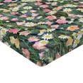 thumbnail image 4 of Ambesonne Floral Fitted Sheet, Meadow Sunflowers Bluebells, Full Size, Fern Green Rose and Yellow, 4 of 5