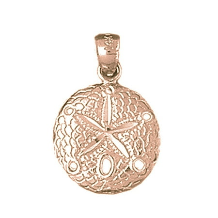 14K Rose Gold Sand Dollar Pendant - 21 mm