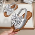 thumbnail image 5 of TOWED22 Girls Sandals Summer Open Toe Flats Shoes Dress Sandals for Toddler Little Kid Big Kid Silver,6.5, 5 of 7