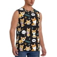 thumbnail image 2 of Bingfone Cute Dogs Corgi Pattern Men's Tank Tops Workout Sleeveless Tee Shirts Running Beach Tanks for Men-Medium, 2 of 7