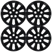16" Set of 4 Hubcaps Wheel Rims Cover for 2013-2019 Nissan Sentra/ for 2011-2017 Nissan Leaf Compatible with Steel Wheels Snap on Installation PP Material (16-inch, Black Lacquer）