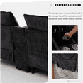 thumbnail image 6 of 124" Modular Sectional Sofa with Built-in Bluetooth Speaker, U-Shaped 5 Seater Chenille Cloud Deep Seat Couch with Wireless Charging, Movable Ottoman for Living Room, Bedroom and Apartment, Black, 6 of 9