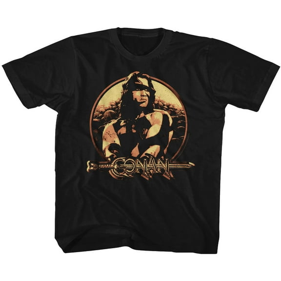 Conan The Barbarian Shield Black Youth T-Shirt