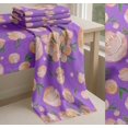 thumbnail image 6 of Soimoi Purple Cotton Voile Fabric Leaves & Peach Floral Watercolor Print Fabric by The Yard 42 Inch Wide, 6 of 7